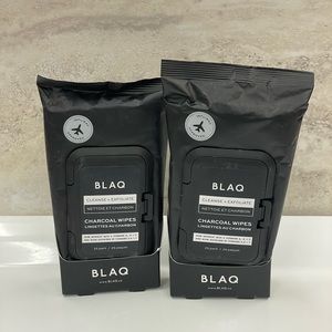 Set of 2 BLAQ Activated Charcoal Face Wipes